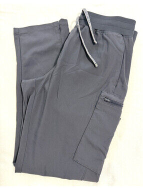 Landau Forward Womens PM Petite Medium Pewter Gray Scrub Pants LB400P Drawstring